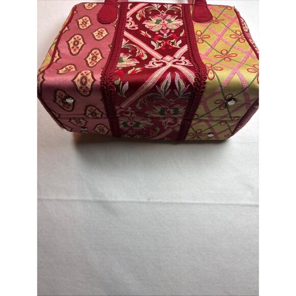 Talbots Floral Embroidered Tote Bag With Double Handles & Snap Closure - Picture 5 of 13